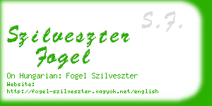 szilveszter fogel business card